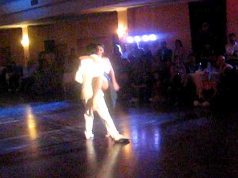  Andrea Misse  and  Javier Rodriguez  are  dancing  to  the  tango  "  Si Sos Brujo  "