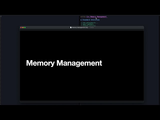 Thumbnail of Memory management and optimizations (RAII) lesson