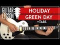 Holiday Guitar Tutorial 🎸 Green Day Guitar Lesson + TAB