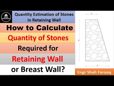 Quantity Estimation of Stone Masonry for Retaining Wall | Retaining Wall Quantity Estimation