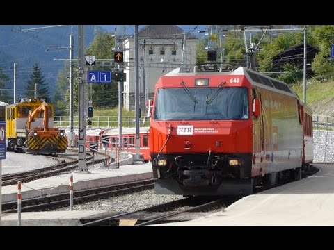 Swiss Trains: Albula Railway, Filisur midday trains, 16Sep14