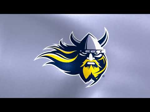 Flag of Augustana Vikings waving in the wind