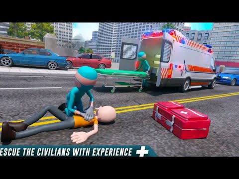 Stickman Ambulance Roof Stunts Driver #2 - Emergency VANs Driving Simulator - Android Gameplay