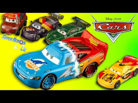 Disney Cars Voitures Métal Die Cast Flash McQueen Dinoco Transforming Lightning McQueen Jouet Toy Video