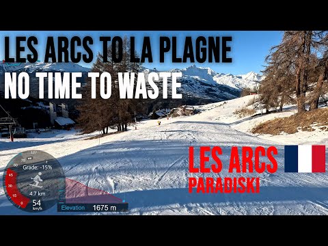 [4K] Skiing Les Arcs to La Plagne - Racing To Get The Last Lift! Paradiski France, GoPro HERO11