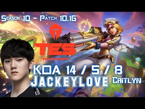 TES Jackeylove CAITLYN vs EZREAL ADC - Patch 10.16 KR Ranked