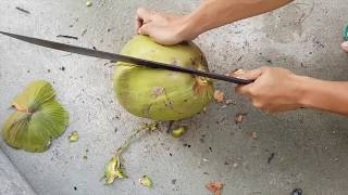 SIMPLEST WAY to peel coconuts