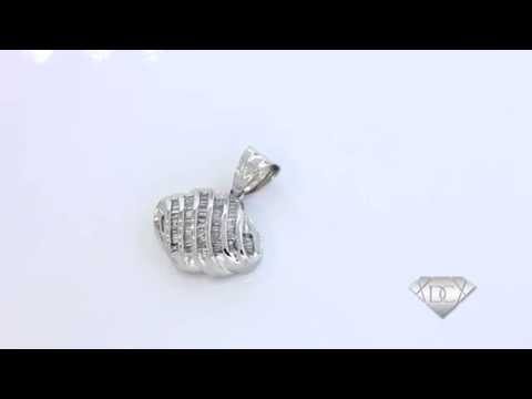 Women’s Diamond Pendant Baguette Cut G Color Charm 14k White Gold 0.55ct