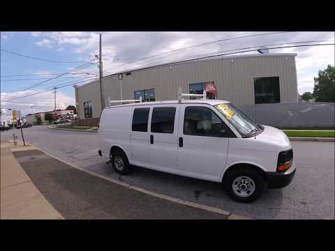 2009 GMC Savana 3500 Cargo Van White w/ Ladder Racks and Shelving!