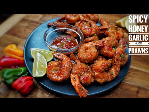MOUTHWATERING CRISPY SPICY HONEY GARLIC GLAZED PRAWNS
