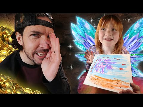 PiRATE DAD vs FAiRY ART!!  Crafts with Adley inside our Creative Cave! chocolate gold & lava volcano