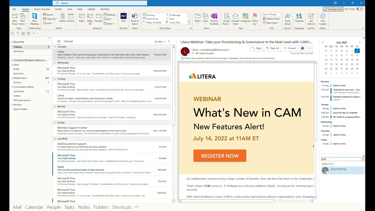 Outlook: Dock the Peek