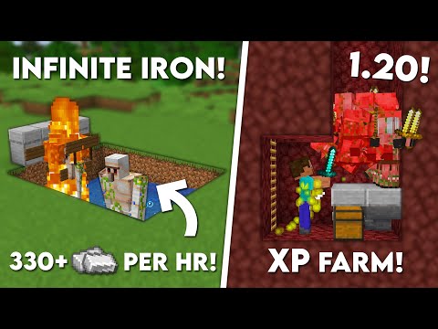 3 MUST Have Farms for your Survival World 1.20 (IRON, FUEL & XP FARM) - Minecraft Tutorial