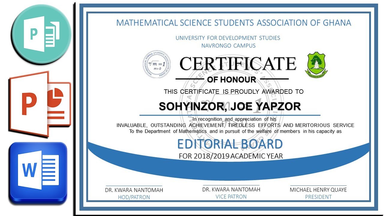 How to Design a Certificate in MS PowerPoint / Professional and Elegant - 2020