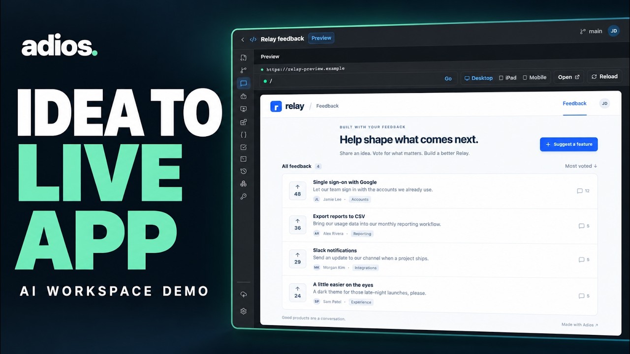 Adios.dev - AI Native Cloud Platform demo video