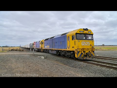 7902V Mildura Container Train With  G525 G540 G539 At Gheringhap (19/2/2025) - PoathTV Railways