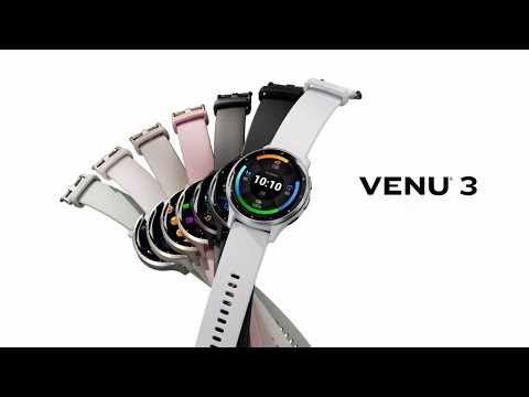 Išmanusis laikrodis Garmin Venu® 3, 45 mm, Skalūno spalvos nerūdijančiojo plieno apvadas, su juodu korpusu ir silikoniniu dirželiu video