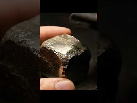 Fool’s Gold to Mirror Shine → Final Slice  #asmrshorts #crystals #mineralcutting