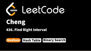 YouTube video 'LeetCode 436. Find Right Interval'