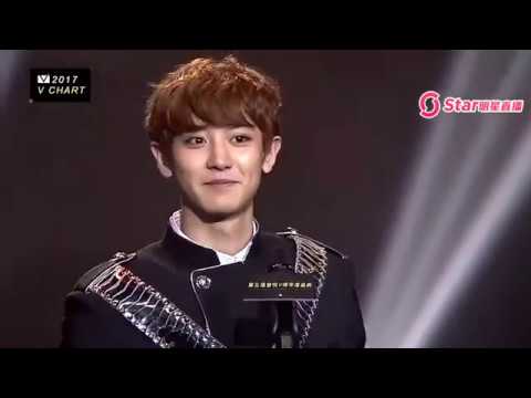 170408 Chanyeol for winning 'Most Popular Korean Artist' in 5th V Chart Awards