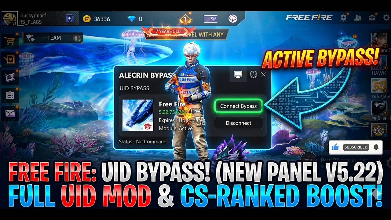 Free Fire PC Bypass Panel V5.22! (100% ANTI-BAN & ANTI-BLACKLIST) 🚀Rank Push Ready!