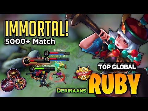 Offlane Ruby Perfect Gameplay 5000+ Match [ Top Global Ruby Best Build ] Derinaans - Mobile Legends