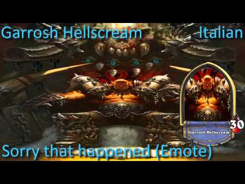 Garrosh Hellscream (Warrior) sounds in 12 languages -Hearthstone✔