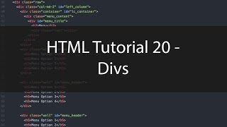 HTML Tutorial 20 - Divs