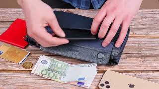 Сучасний чоловічий клатч із натуральної зернистої шкіри Canpellini 21558 синій