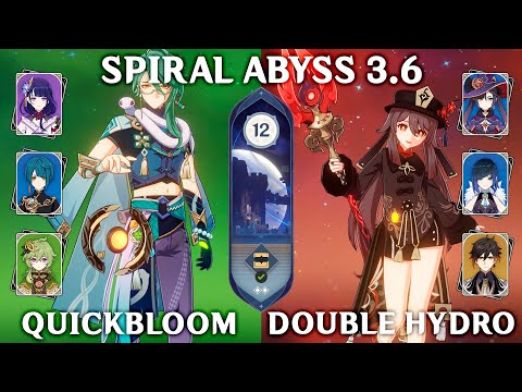 Spiral Abyss 3.6 Floor 12 (9 Stars). Baizhu c0 Quickbloom and Hu Tao c1 Mona c2 Double Hydro