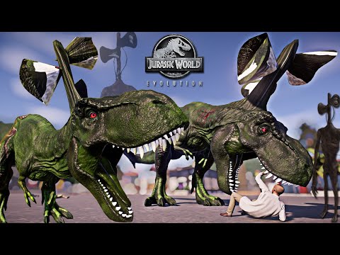 NEW! Siren Head T-REX in Jurassic World Evolution 🌍 vs IRONMAN! Will she be able to save the city?