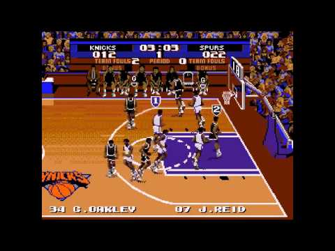 Tecmo Super NBA Basketball ... (Sega Genesis) Gameplay