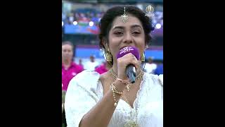 Sri Lanka players sing the national anthem with pride in the #CWC25 opener 🇱🇰🤩