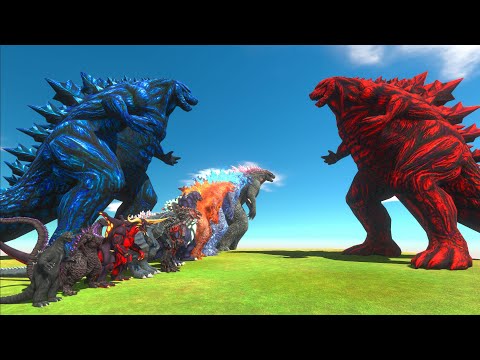 Evolution of Ice GODZILLA Earth | Who can defeat Fire GODZILLA Earth? Animal Revolt Battle Simulator
