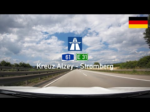Driving in Germany: Autobahn A61 from Kreuz Alzey to Stromberg POV