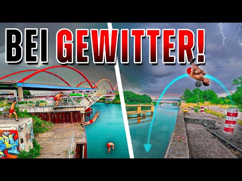 FETTES GAP bei STURM springen! & DOPPELTER Salto-CHALLENGE mit @tom.werner &@merleloosen!