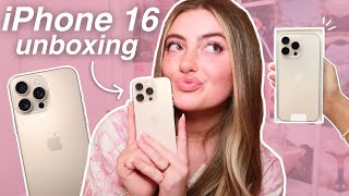 UNBOXING MY NEW IPHONE 16 PRO MAX *desert titanium* (asmr edition because i'm sick lol)