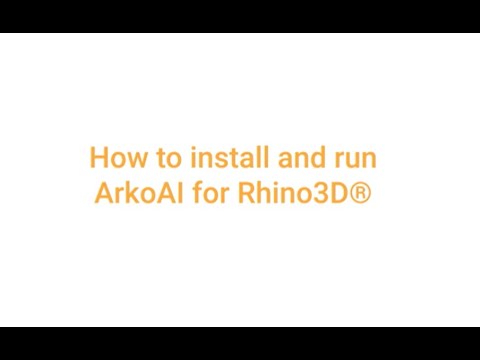 ArkoAI - Quick Start Guide for Rhino3D®