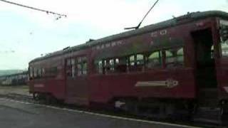 preview picture of video 'Electric City Trolley departing Steamtown'