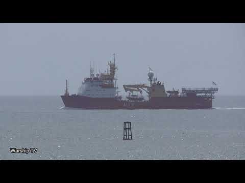 HMS PROTECTOR A173 IN PLYMOUTH SOUND PREPARING TO ENTER DEVONPORT NAVAL BASE - 14th May 2021