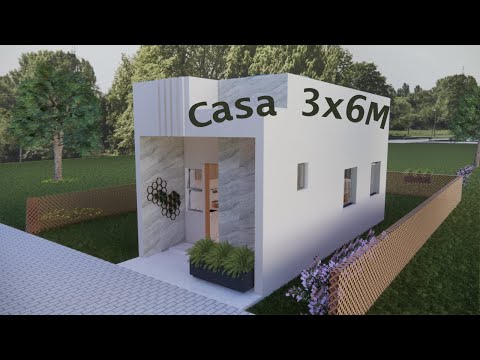 Projeto de casa pequena 3x6 metro. QUITINETE PARA ALUGAR l Small house 3x6 meters.