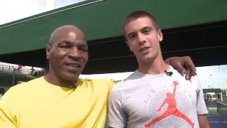 Borna Coric Meets Mike Tyson Indian Wells 2016