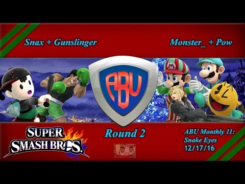 ABU 11: Snax + Gunslinger vs. Pow + Monster_ - SSB4 Doubles