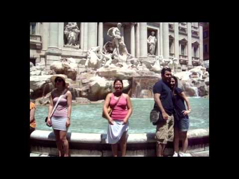 fountain of trevi , throwing coins