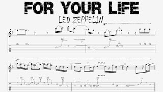 Led Zeppelin - FOR YOUR LIFE - Guitar Solo Tutorial (Tab + Sheet Music)