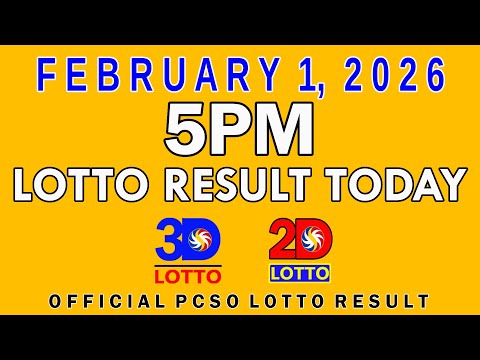 5pm Lotto Result Today Swertres Ez2 PCSO February 1 2026