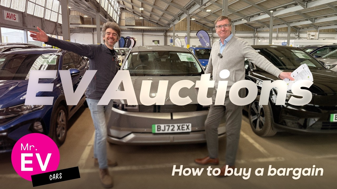 UK used EV car auction at Shawham Vehicle Auctions with a range of electric cars including Tesla, Ioniq 5, Polestar, and VW ID7