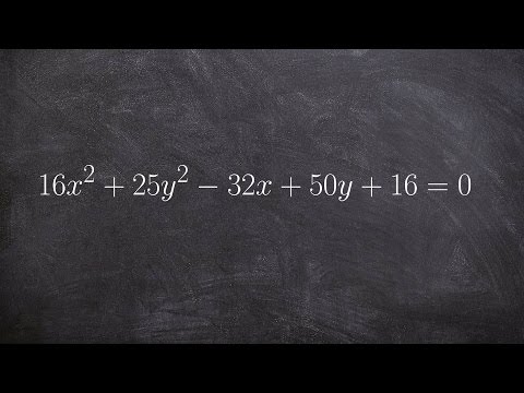 How to write an ellipse in standard form to find the center, foci and vertices