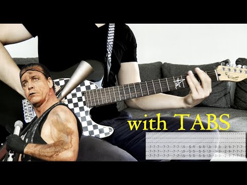 Rammstein - Ausländer Guitar Cover w/Tabs on screen