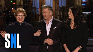Ed Sheeran Shows SNL Host Alec Baldwin &amp; Cecily Strong His Trump Impression